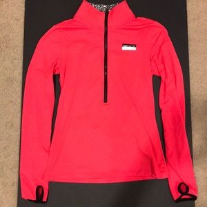 Pink half zip fitted jacket